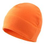 Home Prefer Mens Fleece Skull Beanies Warm Winter Hat (Orange)