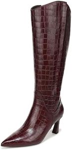 Naturalizer Women's Emily Knee High Boot Cranberry Red Croco Leather 10.5 M