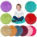 YEXEXINM 10 Pack Kids Crazy Carpet Circle Seats 16 Inch Round Floor Mat Kids Floor Cushions Soft Colorful Educational Classroom Rug for School Home Group Activity Learning Marker Playing Areas