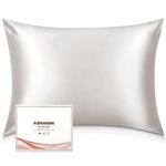 Adubor Silk Pillowcase - 100% Pure Mulberry Silk, 23 Momme 6A Grade Fibers, 900 Thread Count, Silk Pillow Cases for Hair and Skin Health, with Hidden Zipper (Standard 20''×26'', Lvory White, 1PC)