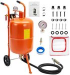 GarveeTech 20 Gallon Sand Blasting Machine, 60-110 Psi Pressure Air Sand Blasting Kit w/4 Ceramic Nozzles & Oil-Water Separator, Portable Abrasive Blaster for Stain Removal Paint, Orange