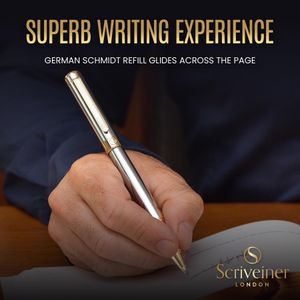 Scriveiner Silver Chrome Rollerball Pen – Luxury Writing Instrument