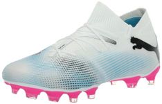 PUMA Womens Future 7 Match Firm Artificial Ground Soccer Cleats, Puma White-puma Black-Poison Pink, 10