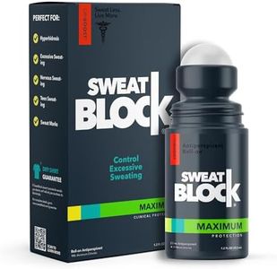 SweatBlock Max Clinical Antiperspirant Roll-on Deodorant - For Excessive Sweating & Hyperhidrosis - Up to 7 Days Protection/Use - Unisex, Unscented Deo - 1.2 fl oz