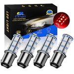 EverBright 1157 Led Bulb Red, BAY15D 1034 2057 2357 7528 Bulb for RV Camper SUV MPV Car Turn Signal Bulb Tail Lights Parking Brake Light Bulb Side Marker Light, 18SMD 5050Chips DC-12V, Pack of 4