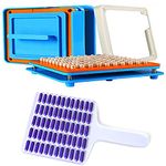 PATCO - 100 Holes - Manual Empty Blue Capsule Filling Machine/Tray/Powder Filler Board with Size 00 60 Holes Capsule Counter (Size 00 Capsules - 950 mg Powder Filling)