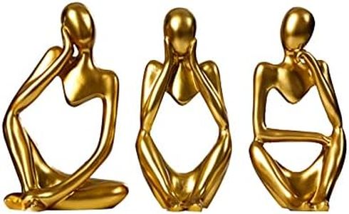 TYBBLY Gold Thinker Statue Decor Accents Abstract Sculptures Home Decor Modern Resin Statues Golden Decor Accent for Bookshelf Coffee Table Shelf Desktop Office Decor Collectible Figurines Art Decor