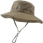 PEECABE Baby Sun Hat Summer Sun Protection Toddler Bucket Hat Wide Brim Adjustable Chin-Strap Beach Cap (Army Green, S/6-24 Months)