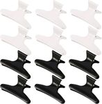 12 Pieces Butterfly Hairdresser Clamps Salon Hair Claw Hairdresser Clamp Black White Clip Barrettes