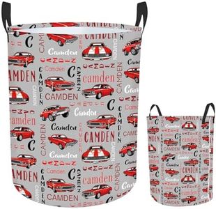 Rucekia Custom Baby Girl Laundry Basket for Nursery, Personalized Name Car Baby Laundry Hamper with Handles, Customize Gift Baby Clothes Hamper for Boys Girls Adults 2 Sizes