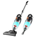 VonHaus Stick Vacuum Cleaner 800W 17000Pa Corded – 2 in 1 Upright & Handheld Vacuum Cleaner with Lightweight Design, HEPA Filtration, 1.3L Dust Tank, Crevice Tool & Upholstery Brush - Grey