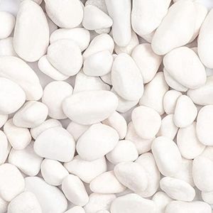 Ausluru 11lbs White Natural River Rocks, Polished Pebbles for Plants Garden, 1-2 inch Decorative White Stones, Ideal for Fish Tank, Vases, Crafting, Home Decor and Garden Landscaping Rocks,White