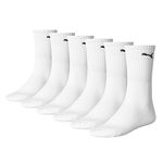 Puma 251021001 UK 9-11 Unisex Cush Crew Sports Socks (6 Pair Pack) White