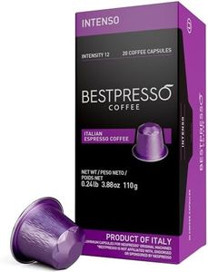 Bestpresso Coffee for Nespresso Original Machine 120 Aluminum pods Certified Genuine Espresso Intenso Blend(High Intensity), Pods Compatible with Nespresso Original