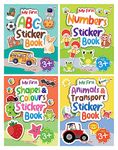 My First Sticker Books - Alphabet, Numbers, Shapes and Colours, Animals and Transport (Set of 4 Books) - Activity Books with 400+ stickers - age 3+