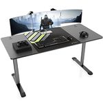 EUREKA ERGONOMIC Large Computer Gaming Desk, Home Office Study Desk PC Laptop Table Gaming Table Sturdy Writing Workstation for 3 Monitors with Free Mouse Pad for Gaming Working (Black, 152 x 70 cm)