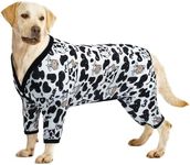 CuteBone Big Dog Clothes Pitbull Golden Retriever Post Surgery Suit Stretchy Calming Anxiety Pet Pajamas Shirts Shedding Suits Onesie for Medium/Large Sized Dogs Labrador Bully ZP16L
