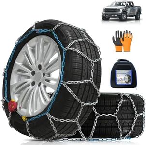 AutoChoice AutoFixing Snow Chains Tire Chains For Light Truck SUV Pickup Trucks, Easy installation, Contains Titanium for Wear Resistance, Set of 2(HRV275)