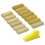 ZEHIQ 131 Pieces Detail Sanding Refill 3.5 x 1 inch, Micro Sander Kit for Small Projects Hook and Loop Aluminum Oxide Gold Sandpaper Assorted 40 to 1000 Grits for DIY Crafts Wood Metal Polishing