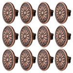 Decoranddecor Torero Round Antique Vintage Cabinet Knob 40mm Diameter Aluminium Alloy (Antique Copper, 12 Pack)