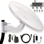 ANTOP TV Antenna for Local Channels, Outdoor HDTV Antenna for Digital Smart TV, Omni Directional UFO Amplified 360 High Reception for RV/Marine 65 Miles Long Range with 33ft Coaxial Cable