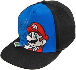 Nintendo Super Mario Boys Baseball Cap Hat Age 4-7 Blue/Black, Blue/Black