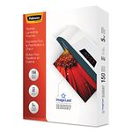 Fellowes Laminating Pouches, 5 Mil, Ltr, 150Sht/PK, Clear