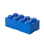 LEGO Lunch Box with 8 Knobs – Food-Grade, Dishwasher Safe, Versatile Storage Container, Pencil Case, Snack Box, 950ml, for Kids & Adults Blue