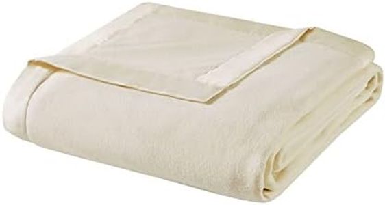 Sleep Philosophy True North Handmade Throw Blanket Micro Fleece, Full/Queen, Ivory