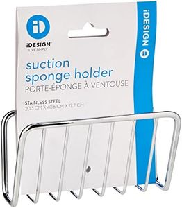 iDesign Rondo Portaspugne, Cestino Pensile, Porta Spugne Cucina con Ventose, Acciaio Cromato