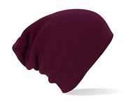 Beechfield Slouch Beanie - Knitted Beanie, Burgundy, One Size