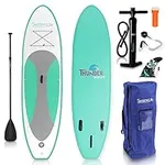 SereneLife AZSLSUPB20 Inflatable Board (6 Inches Thick) with Premium SUP Accessories & Carry Bag | Wide Stance, Bottom Fin for Paddling, Surf Control, Non-Slip Deck | Youth & Adult Standing Boat