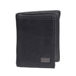 Dockers Men's RFID Security Blocking Extra Capacity Trifold Wallet,Black Plaque