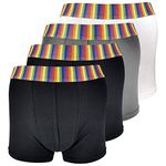 4 Pack Mens Multipack Soft Cotton Novelty Striped Rainbow Boxer Shorts Underwear (M, Rainbow)