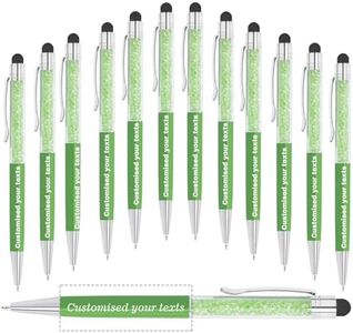 KOLOWKO Personalized 2 in 1 Ballpoint Pen,Custom Name/Text/Message, Crystal Decorated Ballpoint Pen, Good for Graduation, Wedding, Birthday,Communion Gifts