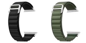 ACM Pack of 2 Watch Strap Slide Nylon Loop Compatible with Boat Wave Elevate Pro Smartwatch Sports Hook Band (Black/Green)