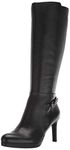 Naturalizer Women's Tai High Shaft Boots Knee, Black Leather, 9.5