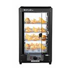 HOTLINE PRO Electric 600W Food Display Warmer 75 Liters Hot Case | Commercial Food Pizza Pastry Patty Catering Hot Box Countertop Warmer Case 4 Layers- Full Black