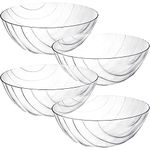 Lyellfe 4 Pack Large Salad Bowls, 135 OZ Plastic Salad Bowls, Mixing and Serving Bowls, Chip Bowls for Party, Round 10 Inch Serving Bowls for Cereal, Salad, Soup and Popcorn