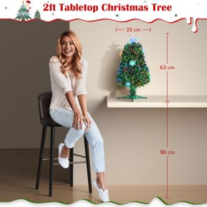 Yaheetech 4ft Fibre Optic Christmas Tree – Pre-Lit Holiday Decor
