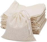 ICEYLI 30 Pcs 4 x 6 Inches Natural Unbleached Cotton Drawstring Bags Spice/Herbs/Tea/Soup Bags,Muslin Bags Sachet Bag for Home Supplies