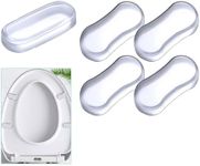 Roczential 5 Pack Toilet Seat Bumper Replacement Kit Silicone Toilet Seat Buffer Transparent Toilet Lid Rubber Pad for Home, Hotels, School Bathroom Toilet