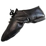 Jazz Dance Shoes Jazz Shoes Modern Stage Shoes, Rubber Split Sole, Pure Leather Black Dance Shoes (Size 3 UK)