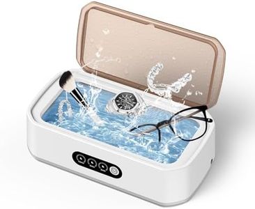 PKBD 2026 Upgrade Ultrasonic Cleaner, 49KHz Ultrasonic Jewelry Cleaner with 3 Modes Timer, 650ML 304 Stainless Steel Tank for Glasses, Rings, Earrings, Necklaces, Watch Bands and Makeup Brushes, White