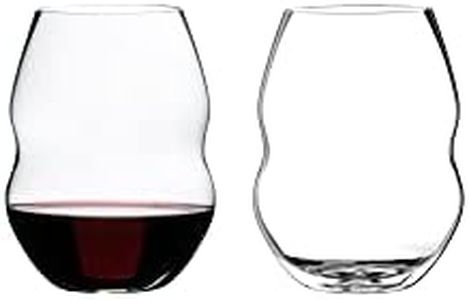 Riedel Swirl Red Wine Glass, Clear – Classic Red Wine Glasses with Unique Swirl Design – Premium Crystal Glass for Aeration & Enhanced Aroma – 580 ml Capacity (Pack of 2)