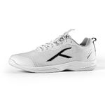 HUNDRED Unisex-Adult Infinity Pro Badminton Shoes (Non Marking) | Also Perfect for Squash, Table Tennis, Volleyball, Basketball & Indoor Sports | Lightweight & Durable | X-Cushion (White/Black, 12Uk)