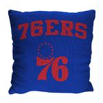 Northwest NBA Decorative Basketball Throw Pillow - Premium Poly-Spandex - 14"x14" - Home Decor with a Stylish Pillow (Philadelphia 76ers - Blue)