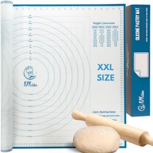 XXL SIZE Silicone Pastry Mat For Rolling Dough Non Slip Extra Large - 23,5'' x 31,5'' Dough Mat for Rolling - Rolling Mat For Dough with Measurements - Nonstick Fondant Mat - Large Silicone Baking Mat