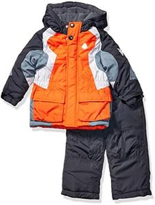 London Fog Boys' Little 2-Piece Snow Jacket Snowsuit, Orange and Pants, 5/6