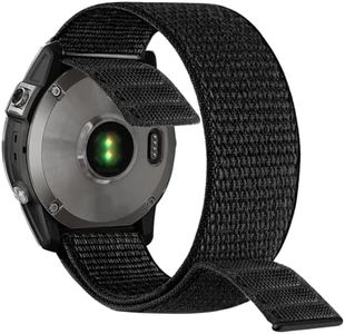 YOOSIDE for Garmin Fenix 7 / EPIX 2 / Fenix 6 / Fenix 5 / epix Pro 47mm Hook and Loop Nylon Watch Strap, 22mm Quick Dry Ultralight Sport Wrist Band for Forerunner 955, Instinct 2, 22mm, No Gemstone